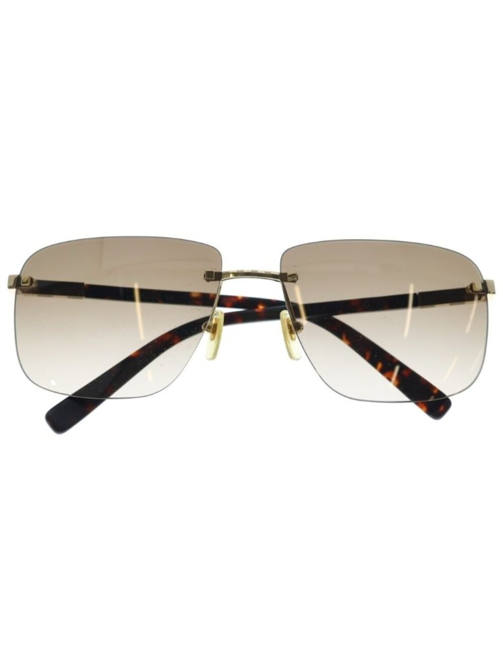 Louis Vuitton Attraction Rimless Damier Pattern Sunglasses Brown Gold Eyewear